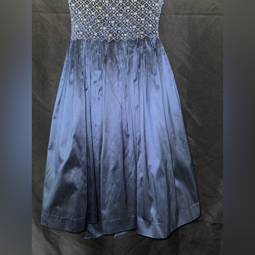 Girls Navy Blue Evening Gown Size 8 - Picture 4 of 6